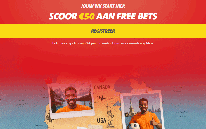 JACKS.NL WK Actie 2026: Wed €10 en krijg €50 aan free bets