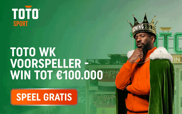 TOTO WK Voorspeller: Win tot €100.000 TOTO WK Voorspeller: Win tot €100.000